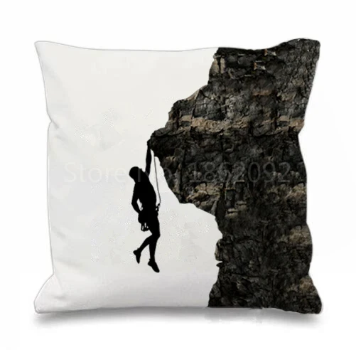 Novelty Rock Climber Cushion Cover Cool Outdoor Activity Sports Climbing Throw Pillow Case Soft Square Pillows Sham Room Decor