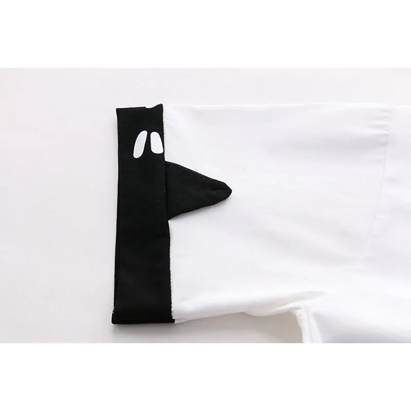 Футболка с милым котом Неко для девочек студенческие футболки в стиле Харадзюку