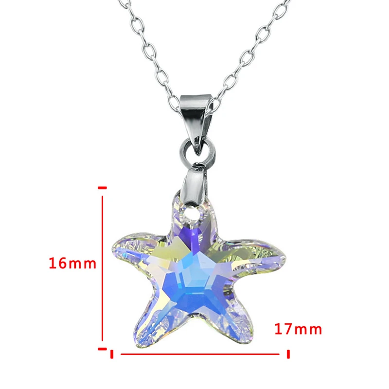 Морская звезда австрийского хрусталя Ожерелья и подвески Для женщин