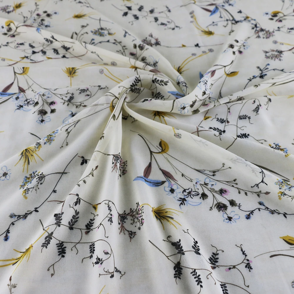 Элегантные летние рубашки с цветочным рисунком Шифоновая ткань 100 см * 148 см|fabric