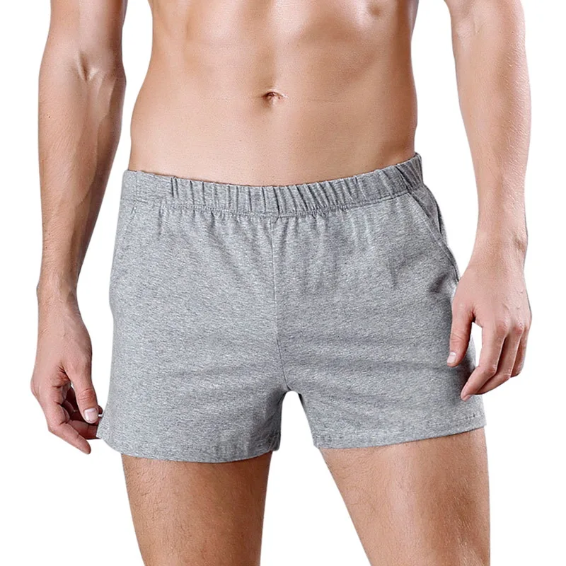 grey MoneRffi мужские летние свободные шорты модные хлопковые боксеры мужские Дышащие Короткие спортивные штаны повседневные шорты cueca masculina - Цвет: grey