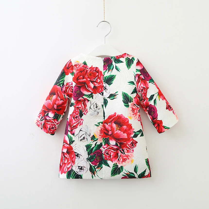 Spring 2019 New Rose Flower Jacquard children short sleeve dress Wholesales Kids Casual Dresses European and American Style | Детская