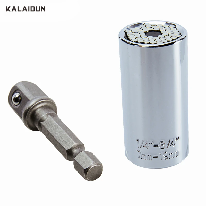 KALAIDUN 2 шт./компл. 7-19 мм Универсальный торцевой гаечный ключ мульти-Функция ручной инструмент храповик для шлица «звездочка» Набор торцевых гаечных ключей розетка Мощность Дрель адаптер