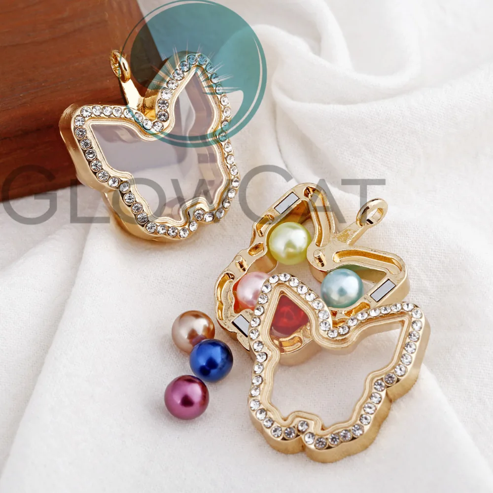 Стеклянное Ожерелье медальон в виде летающего насекомого Стразы жемчужная