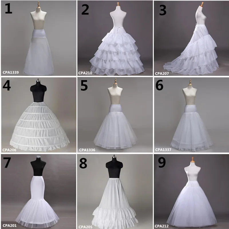 

9 Style Wholesale 6 Hoops Bridal Wedding Petticoat Marriage Gauze Skirt Crinoline Underskirt Wedding Accessories Jupon Mariage