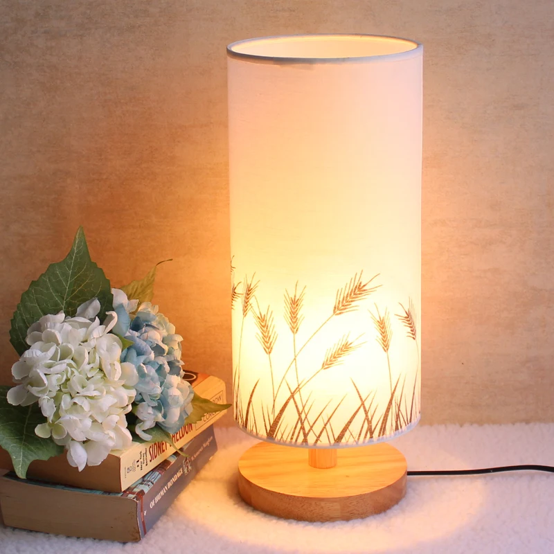 Бесплатная доставка светодиодная настольная лампа дерево пластик деревенский
