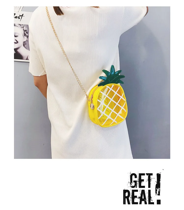 Маленькая посылка через плечо удобный мессенджер в форме ананаса на цепочке