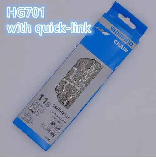 SHIMANO HG93/HG95/HG601/HG701/HG901 11 скоростная велосипедная цепь с быстрым соединением и соединительным штифтом 105/SLX/XT/Dace-Ace 11s MTB Road - Цвет: HG701 WITH BOX QL