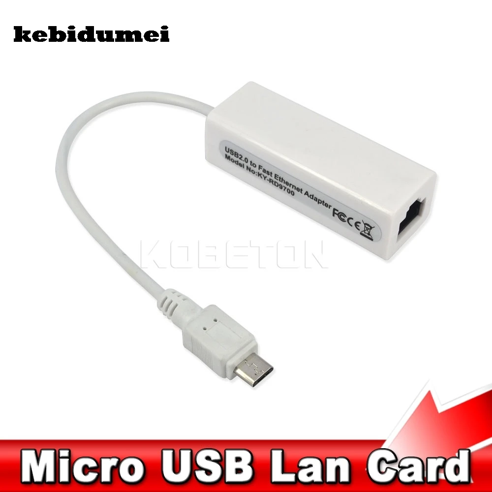 Хит продаж сетевая карта kebidumei Micro USB 2 0 штекер-гнездо 5 контактов 10/100 Мбит/с Ethernet LAN