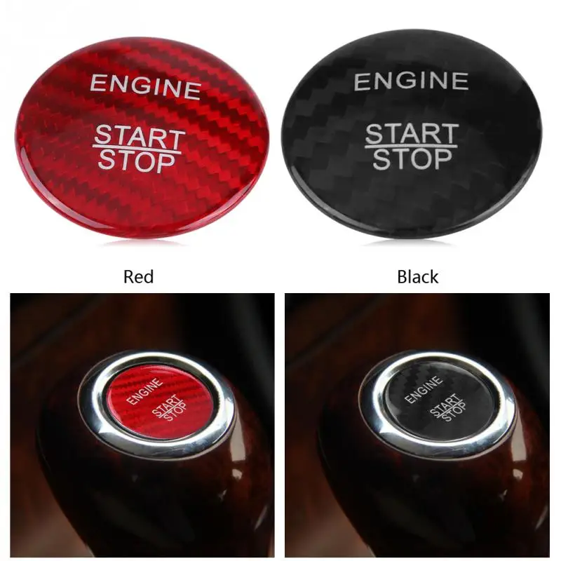 Красная/черная крышка кнопки запуска двигателя из углеродного волокна для Mercedes