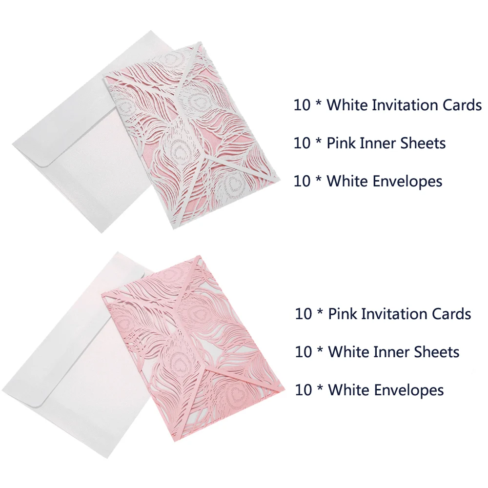 Перламутровая бумага Свадебная 10 шт. романтические Пригласительные открытки +