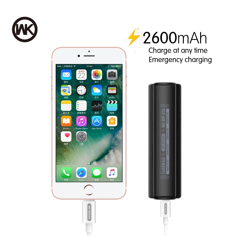 WK Солнечный mi ni power Bank для Xiaomi Внешний аккумулятор 8 Bateria Аккумулятор Cargador Portatil iPhone