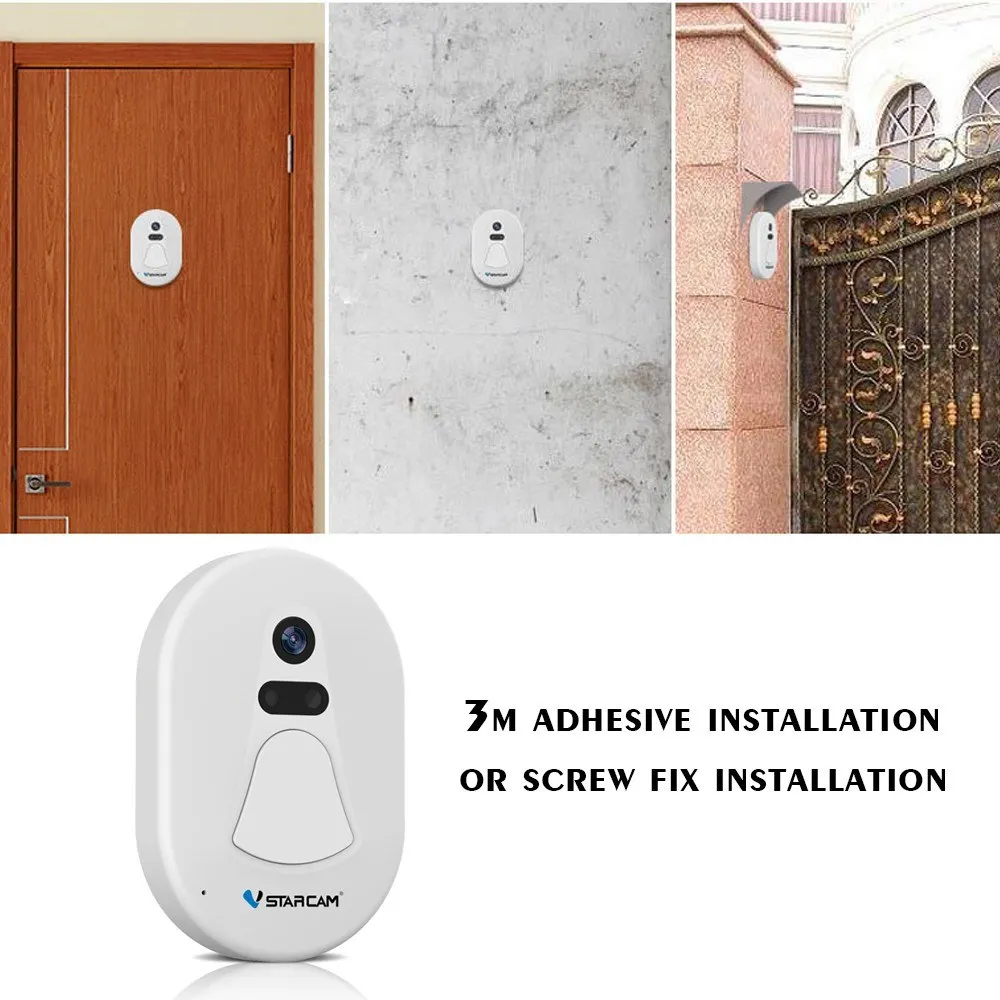 Smart беспроводной Беспроводная камера Wi-Fi для дверного звонка визуальный