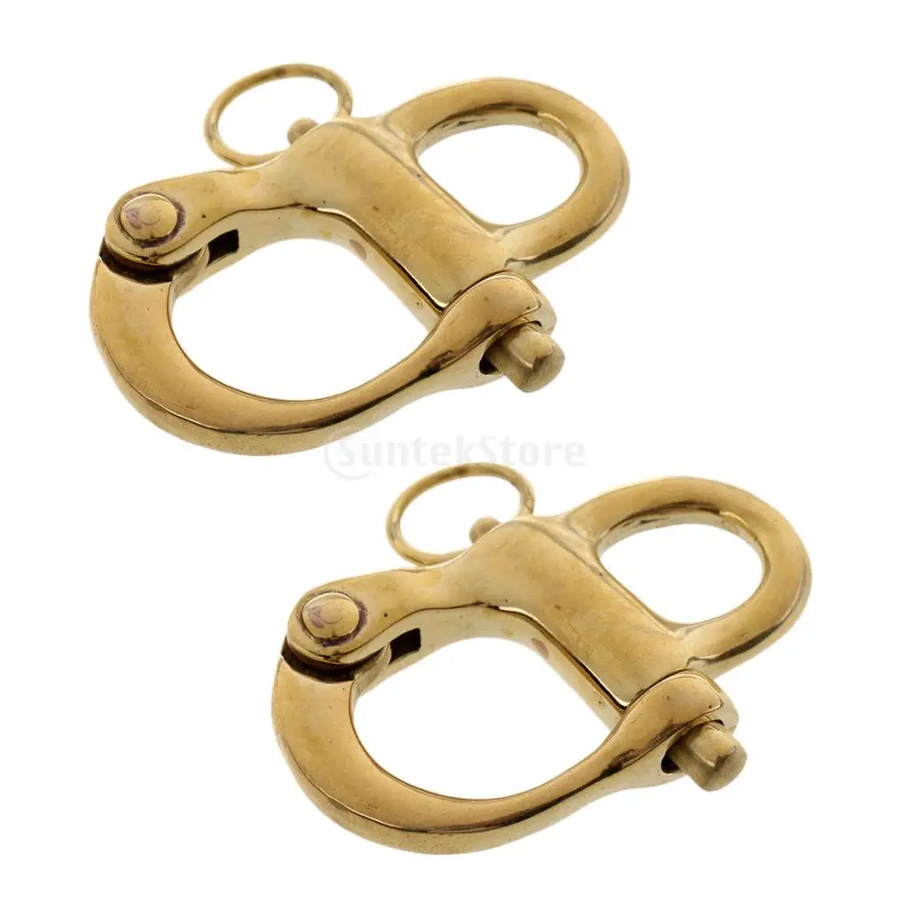 

2pcs/set 5cm 2inch Fixed Eye Copper Snap Shackle Sailing Boat Yacht Hardware