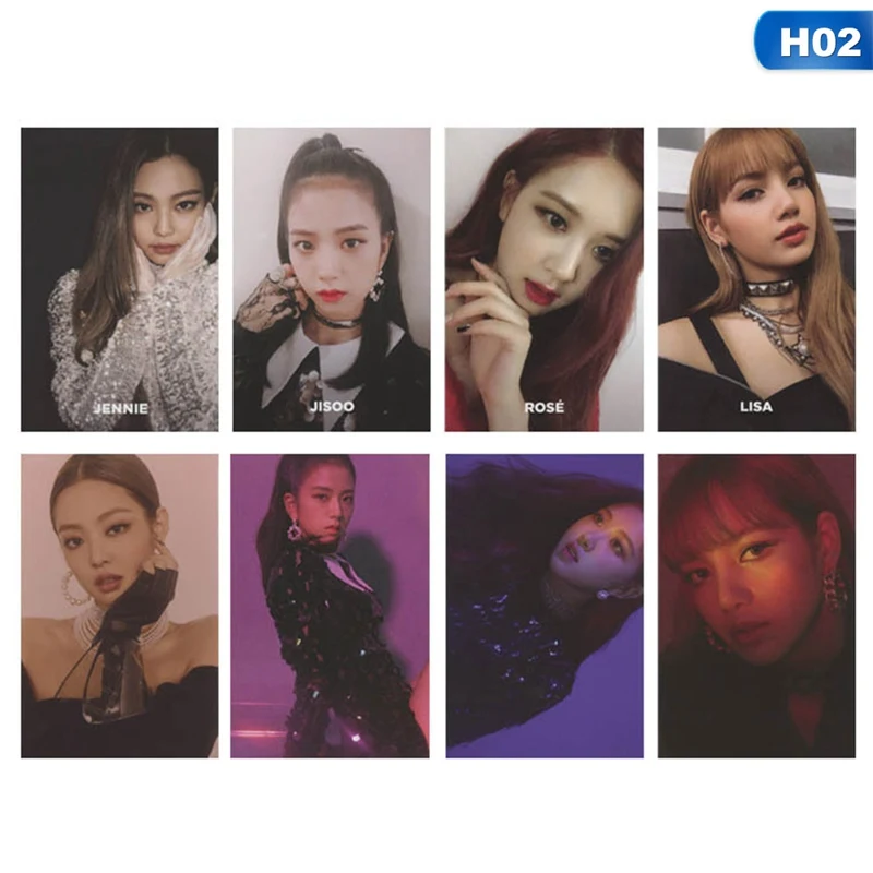 8 шт./компл. K-POP BLACKPINK альбом квадратном каблуке для езды стоя сделано Бумага ЛОМО карта фото плакат HD Фотокарта - Цвет: 02