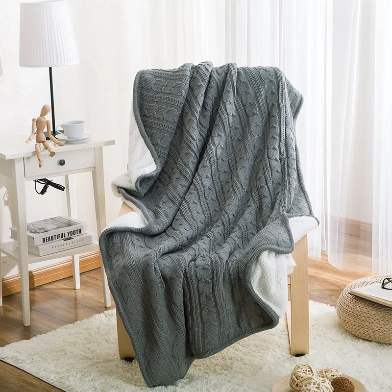 Качественные двойные вязаные одеяла CHAUSUB зимние гостиницы домашний диван