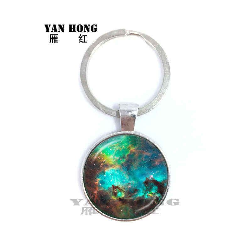 

2020Galaxy Nebula Sleutelhangers Aarde Maan Galaxy Universum 25mm Glas Cabochon Hanger Fashion Sleutelhanger Cadeau