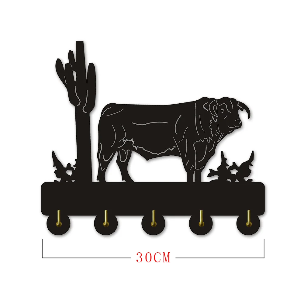 1 шт дикой природы Bull настенные крючки деревянная настенная вешалка для пальто