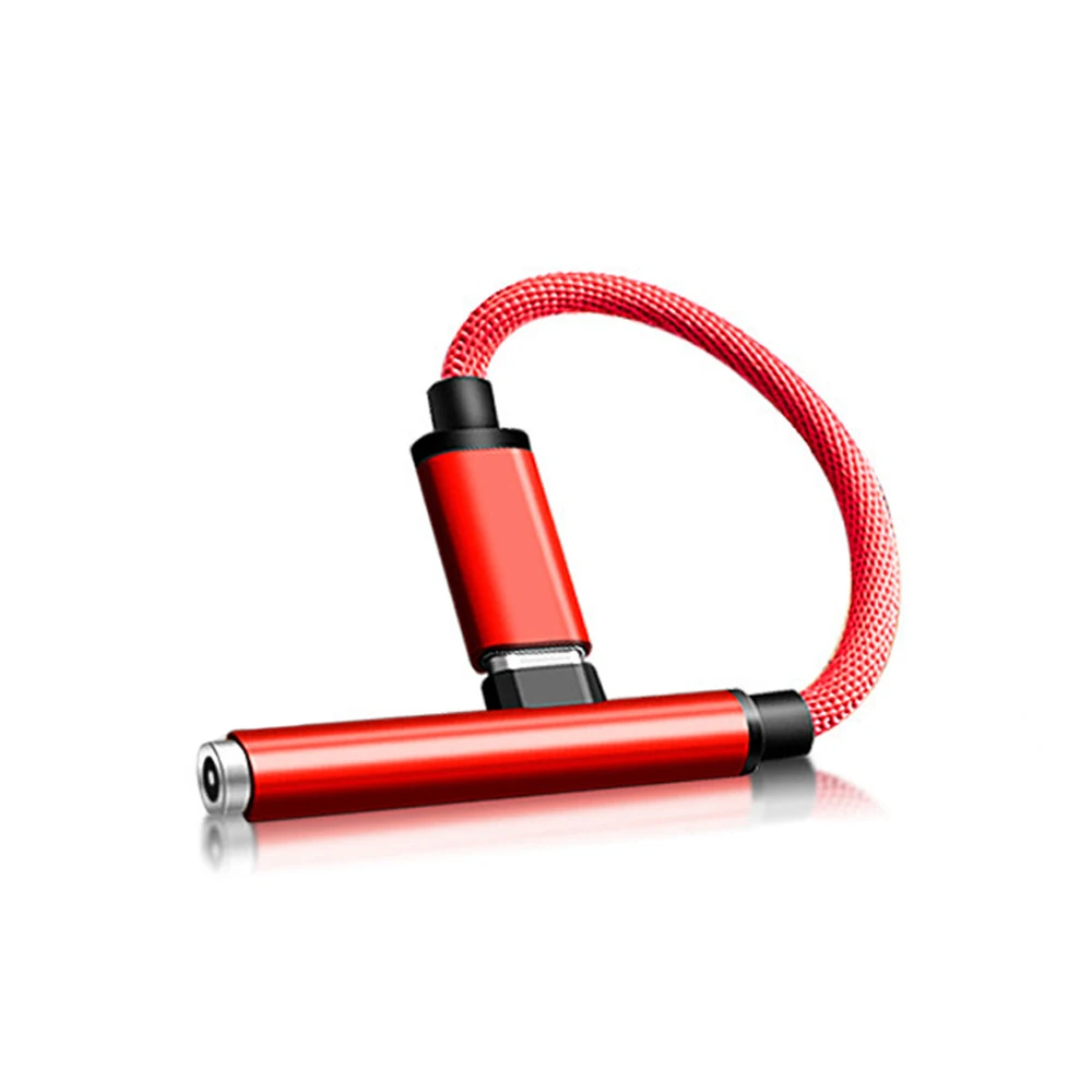 red Type-C-3,5 мм разъем для наушников Aux аудио кабель двойной 2 в 1 usb type C адаптер зарядное устройство кабель для huawei для samsung - Цвет: red