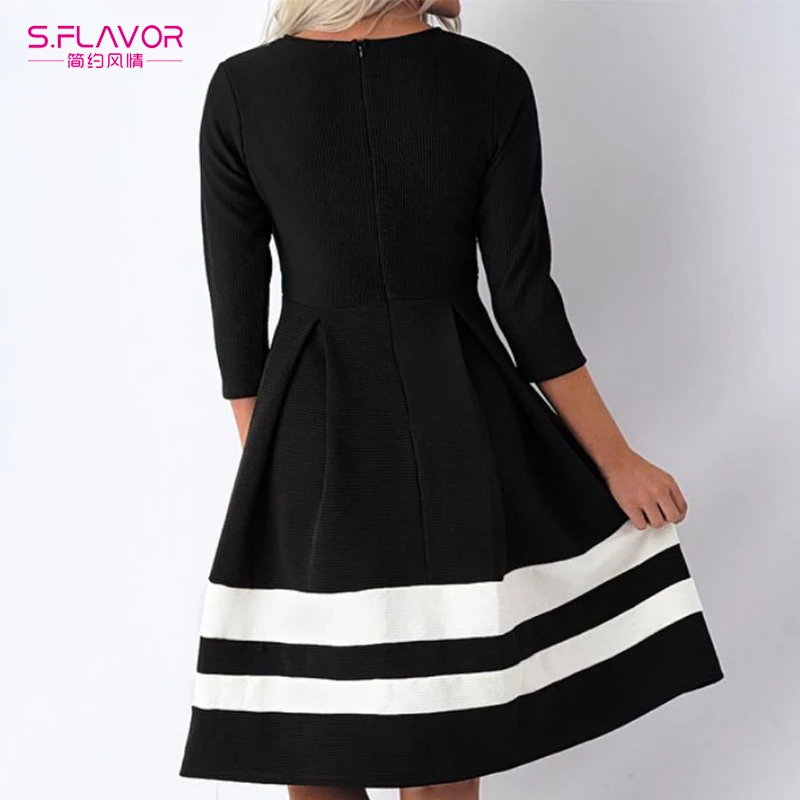 S. FLAVOR 2018 Новое модное женское платье в полоску сексуальное Элегантное