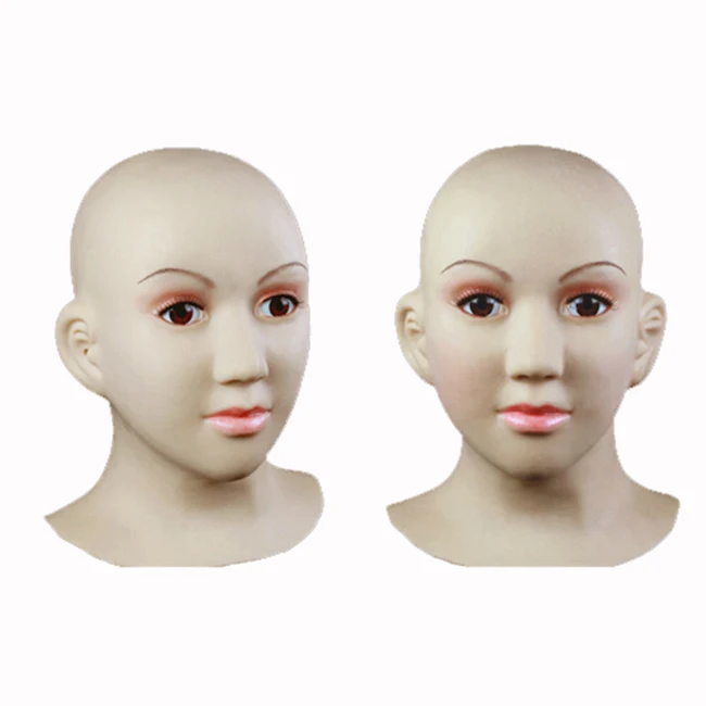 baratas SF-2 Festa Fancydress Masquerade Cosplay Rosto Humano Realista Silicone Travestir Feminino Cabeça Cheia Máscara Para O Dia Das Bruxas Fetishwear