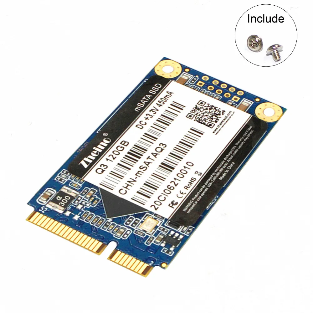 MSATA 120 ГБ SSD Q3 на жестком диске компьютеров, Zheino 3D TLC NAND флэш-память Внутренний твердотельный диск для портативных ПК