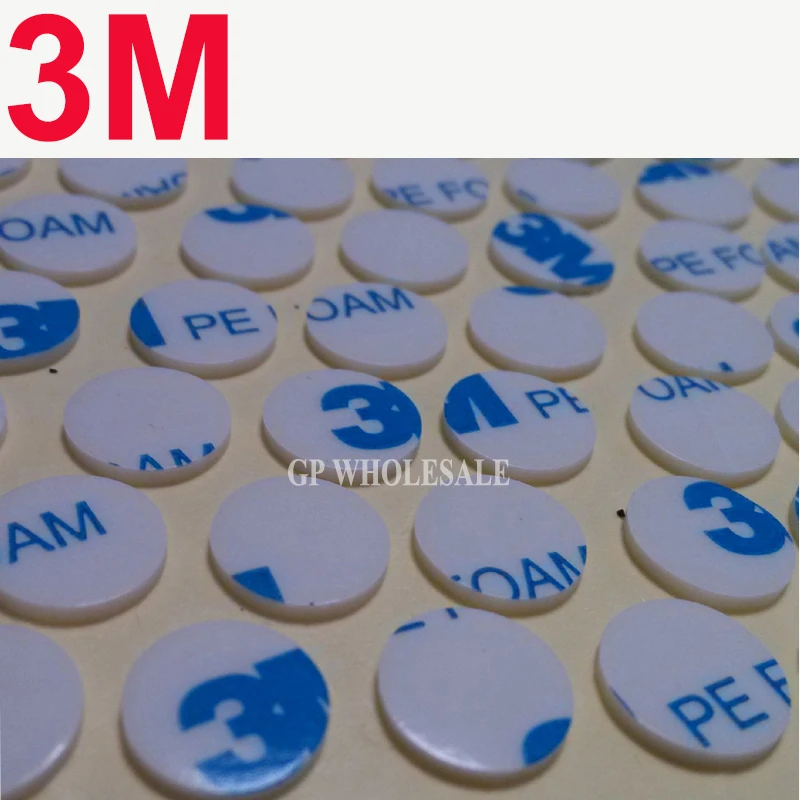 2000pcs/lot 8MM Diameter 3M Double Sided Die Cutting PE Foam Tape 1600T , 1.0mm thick , White Color round 8mm