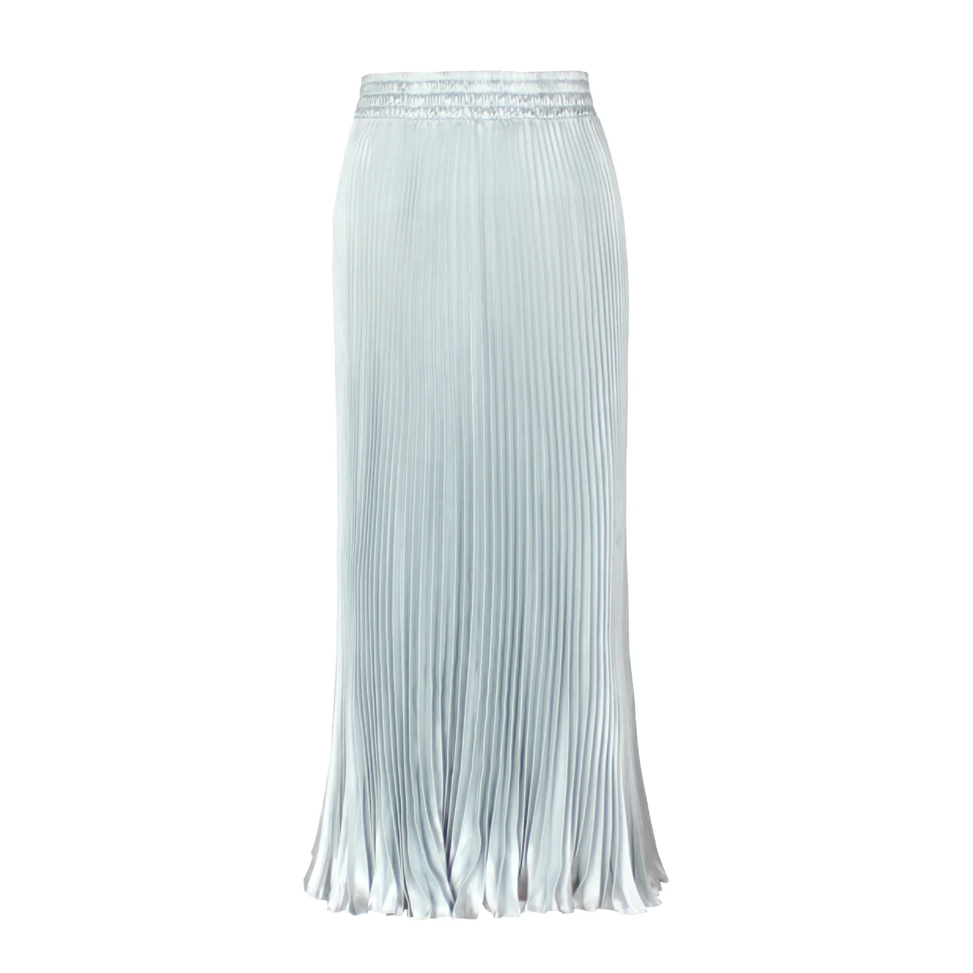 JuneLove Fashion Metallic Color Skirt women large swing pleated women skirt gold sliver bottoms vintage elastic waist skirt