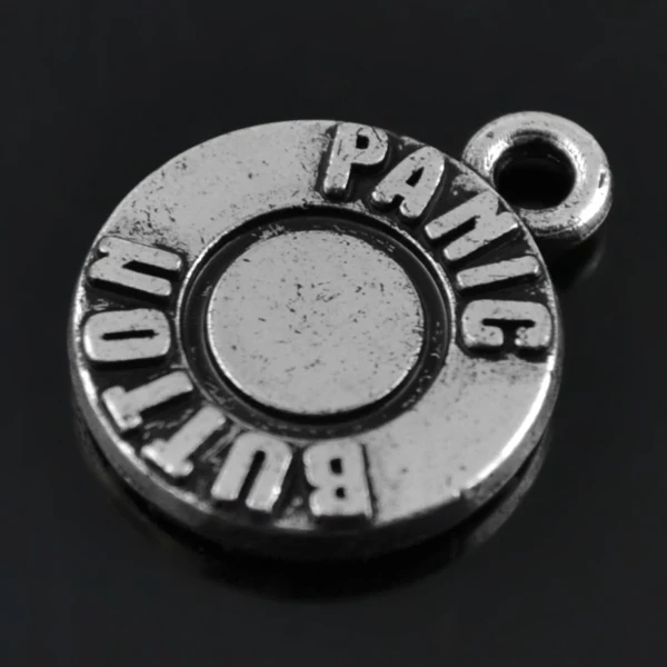 30Pcs/Lot Zinc Alloy Antique Silver Plated Trendy Alphabet Panic Button Circle Charms Jewelry For DIY | Украшения и аксессуары