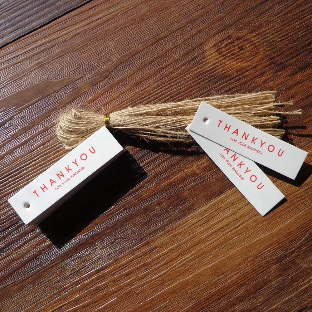 100 шт. крафт бумажные бирки для подарков спасибо ручной работы упаковочные