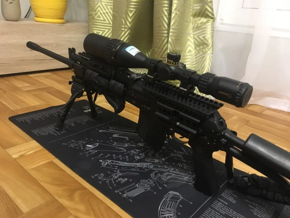 Резиновый коврик для чистки ружья AR15 AK47 со схемой деталей и инструкциями