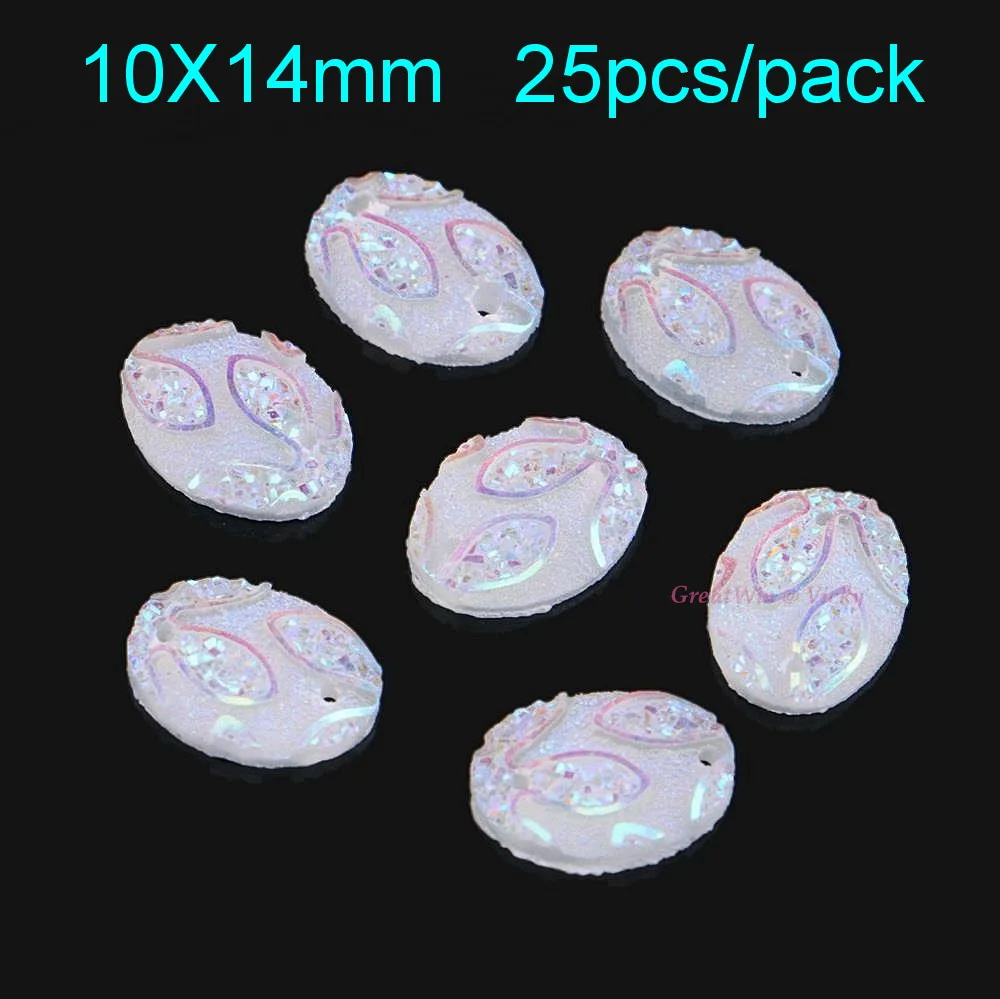 DIY Crystal AB Resin Oval Sewing On Rhinestones Flatback Sew Ellipse Crystals With Two Holes For Wedding Dress Crafts | Дом и сад