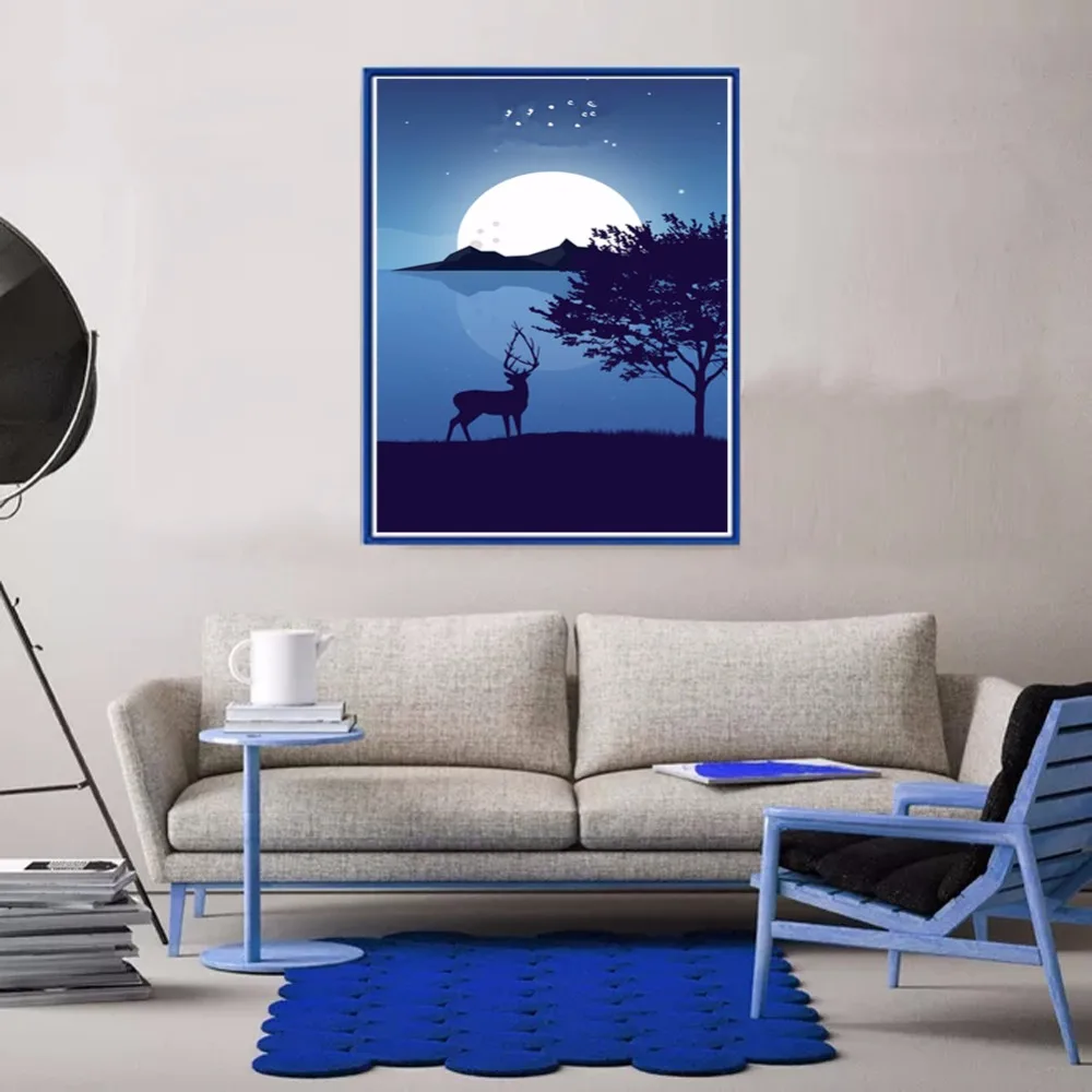5D Diamond Embroidery Painting Full Round Drill Diy Cross Stitch Mosaic Wall Decor Picture Fawn 30x40cm | Дом и сад