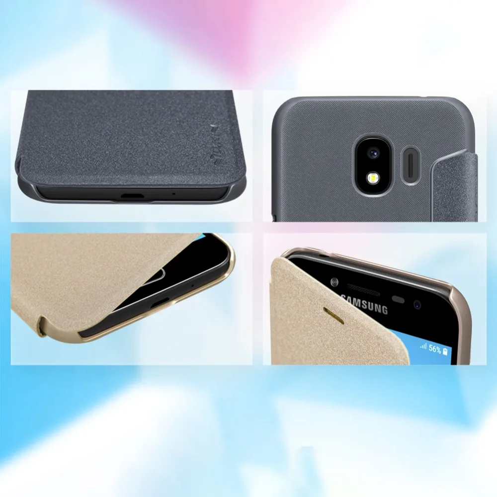 Оригинальный NILLKIN Sparkle Leather Case для samsung Galaxy J2 Pro 2018 флип чехол J250F телефона случаях |