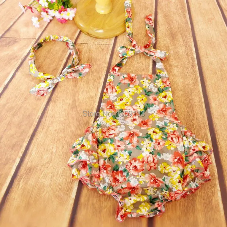 Комбинезон для маленьких девочек с оборками хлопковый ромпер шевроном реквизит