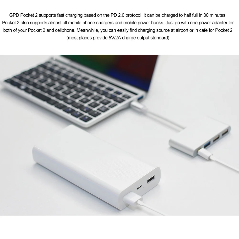 GPD Pocket 2 Pocket2 7 дюймов Алюминиевый мини ноутбук планшет UMPC Windows 10 система cpu M3-7y30 8 ГБ/128 ГБ ноутбук ips 2,4G& 5G WiFi