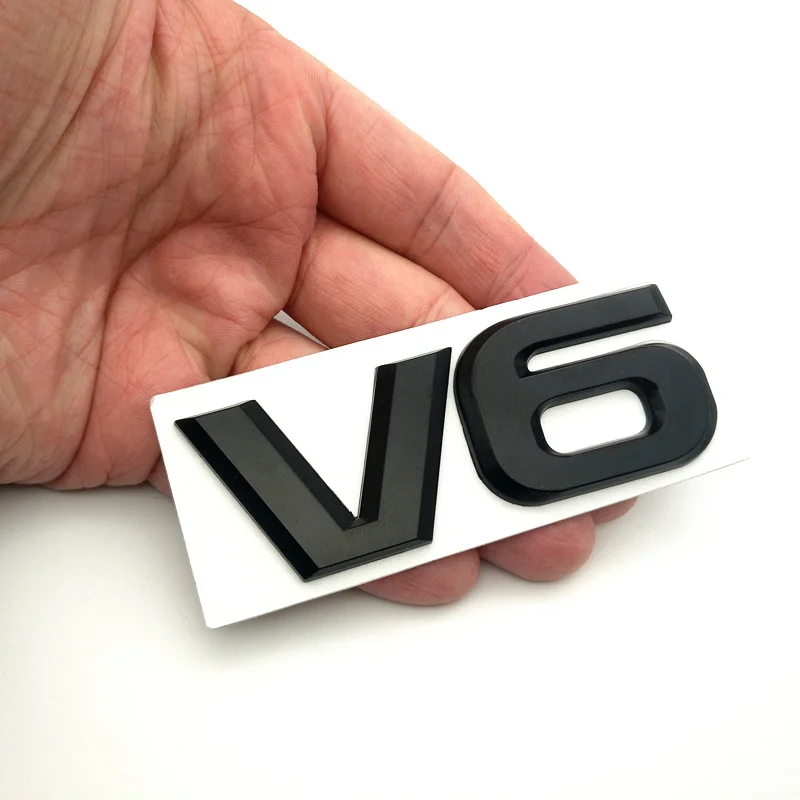 Металлическая 3d наклейка V6 V8 хром металлическая для автомобиля значок украшение
