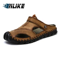 summer shoes men big size sandals genuine leather quality design outdoor beach sandals