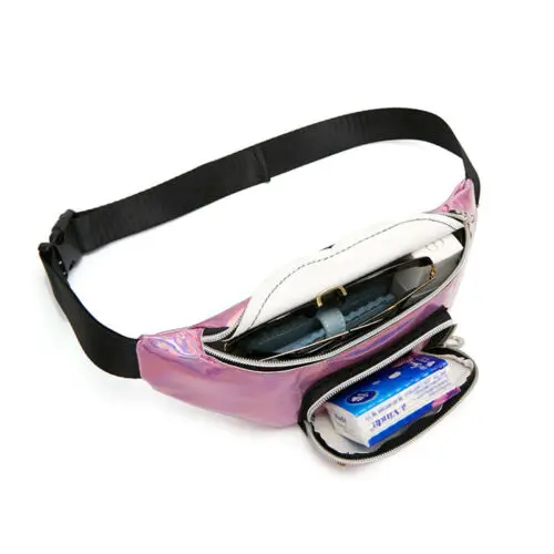 Women Shiny Waist Fanny Bag Belt Pack Chest Shoulder Small Money Purse | Багаж и сумки
