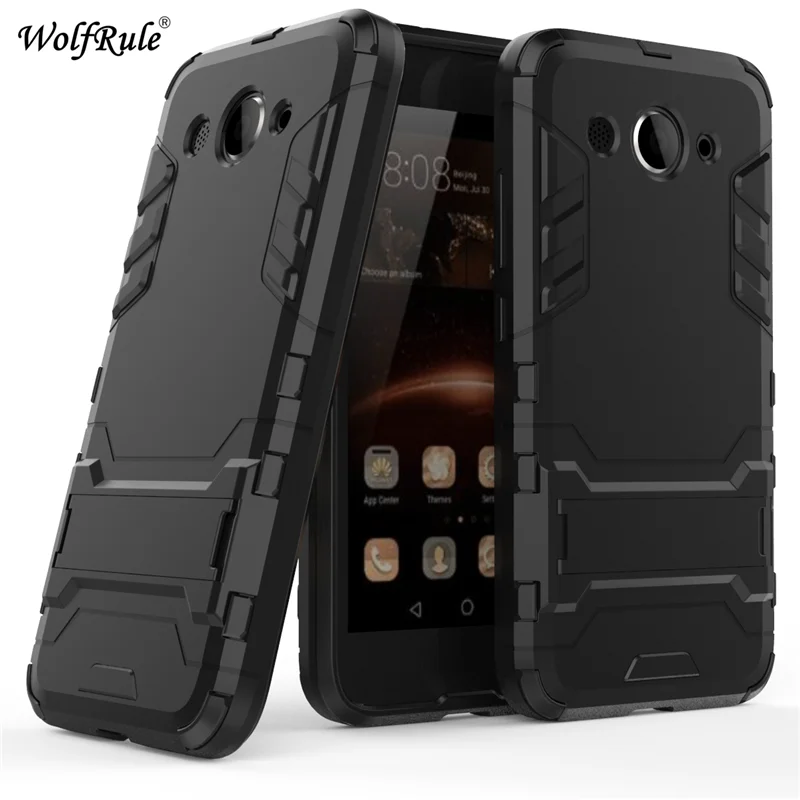 WolfRule huawei Y3 чехол s Y3 крышка Мягкий силиконовый+ Пластик подставки чехол для huawei y3 чехол CRO-L22 CRO-L02 CRO-L03 {