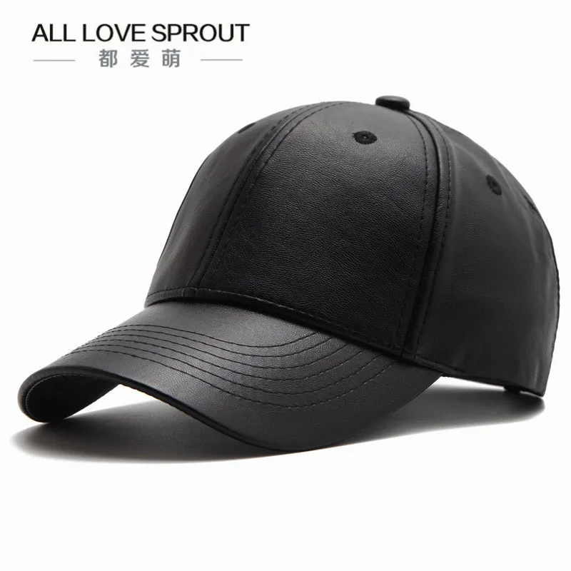 Новая однотонная черная кожаная женская кепка из искусственной кожи для