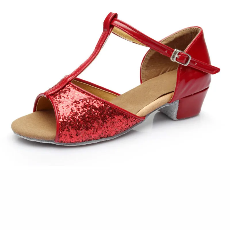 Туфли для латиноамериканских танцев недорогие туфли с блестками сальсы красного