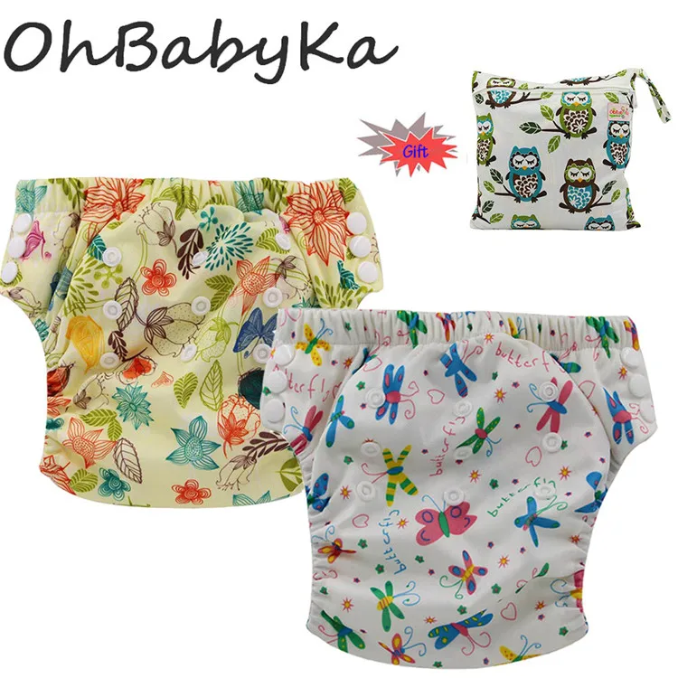 Ohbabyka/2 шт.; тренировочные брюки одного размера для мальчиков и девочек; детские спортивные брюки; впитывающие подгузники для малышей; 1 сумка для подгузников - Цвет: XLK0810