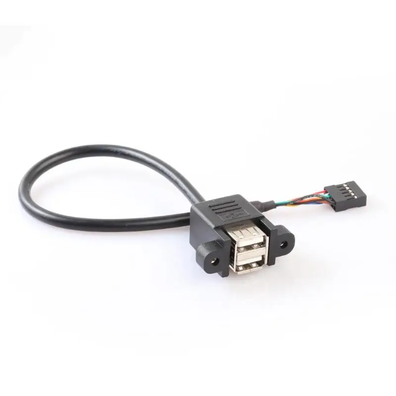 Новый Кабель-адаптер 30 см 9-контактный разъем материнской платы на 2 порта USB 0