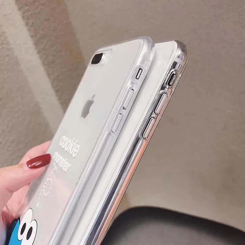 Чехол для телефона с изображением улицы Сезам, чехол для iphone 11 Pro XS Max XR X 7 6 6s 8 Plus, милый мультяшный чехол с рисунком Элмо, прозрачный чехол