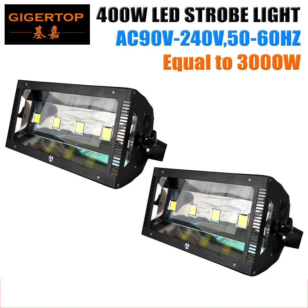 

TIPTOP 2XLOT 400W Led Strobe Light New Power Same to 3000W DMX Flash Lamp 3PIN/5PIN Connect Ramp Up Down Auto DMX Strobe Light