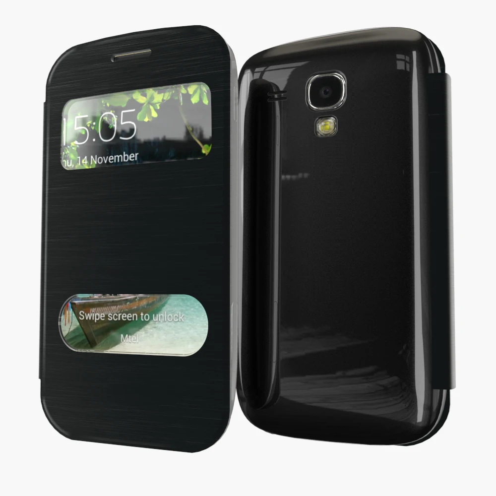 Тонкий чехол книжка с окошком для Samsung Galaxy S Duos s7562|phone bag|flip casephone cover |