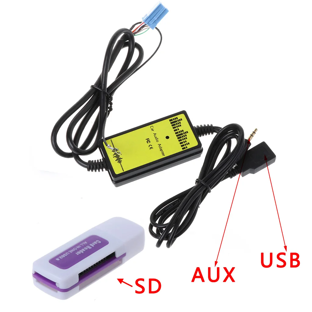 Автомобильный аудио MP3 интерфейс CD адаптер преобразователь AUX SD USB Дата кабель
