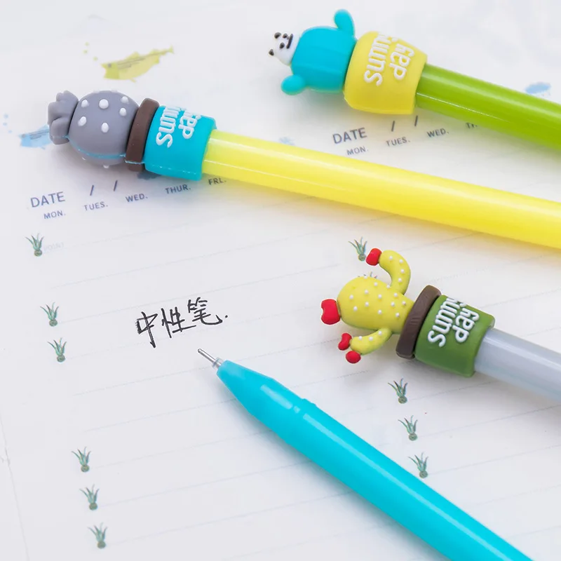 120 Pcs gel pens Cute Cactus kawaii Neutral pens Students writing tools school learning stationery gifts wholesale