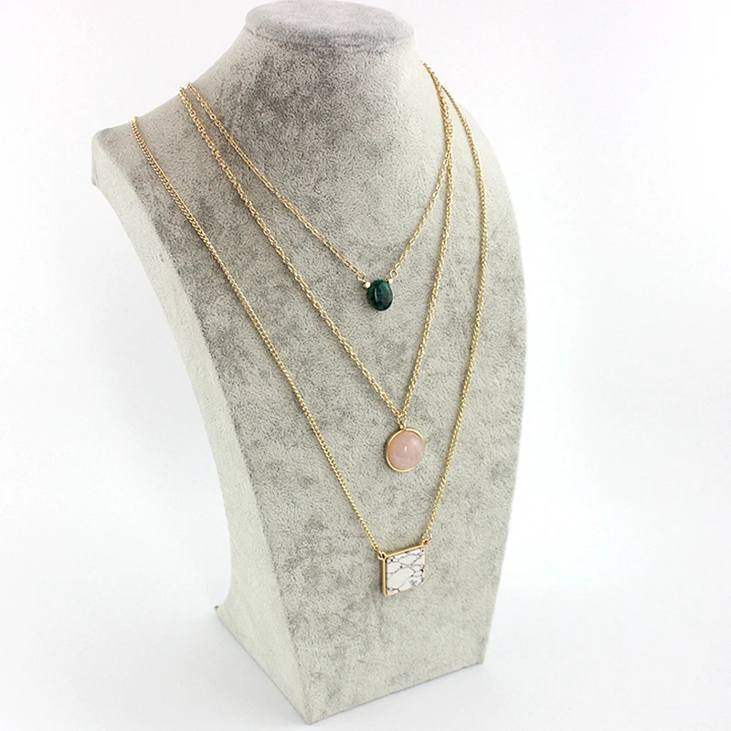 Женское многослойное ожерелье Szelam из натурального камня цепочка золотого цвета